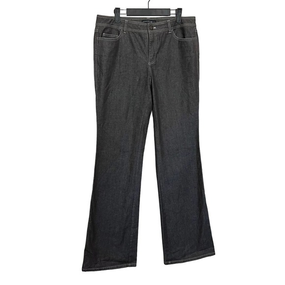 Lafayette 148 Grey / Brown Dark Wash Bootcut Jeans Size 8 - Picture 1 of 8